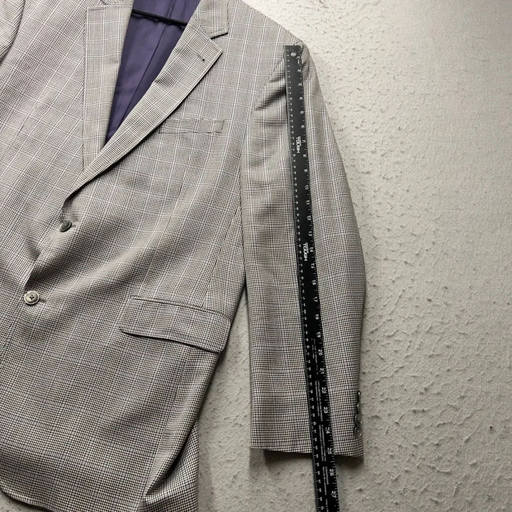 Jack Victor Exclusive Collection Houndstooth Wool Silk Blazer 46L Canada 2487